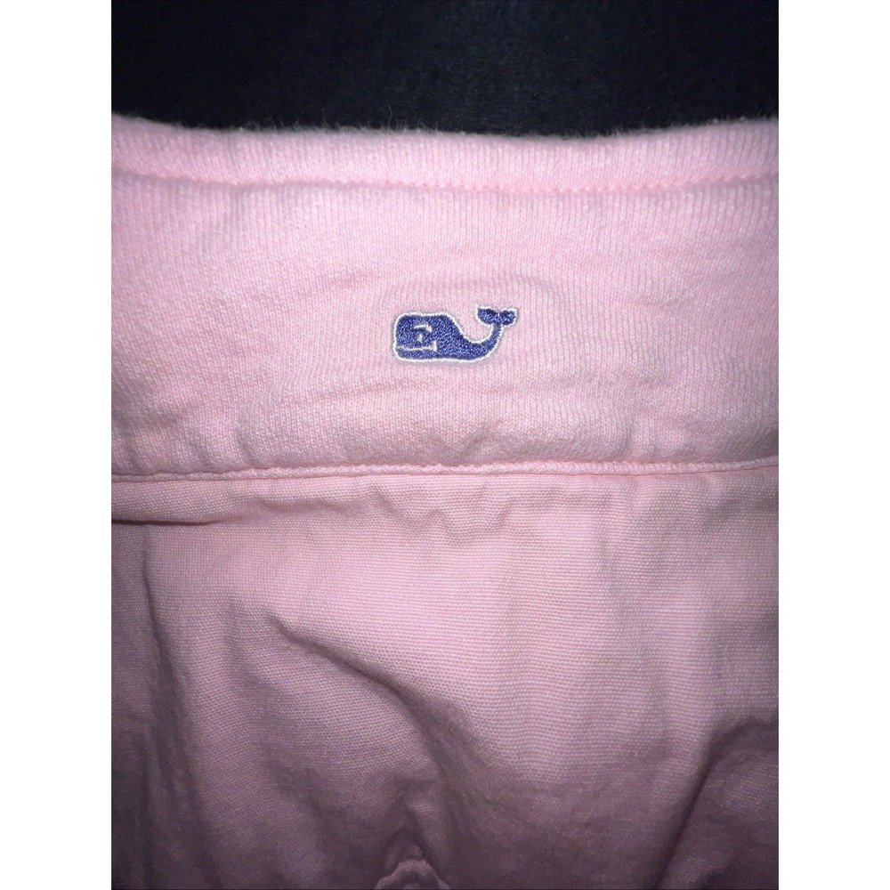 Vineyard Vines Pullover Womens M Pink Quarter Zip Fleece 100% Cotton Sweatshirt - Picture 11 of 11
